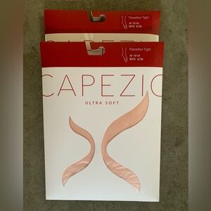 Capezio Matte Semi-Opaque Tights in Red and White